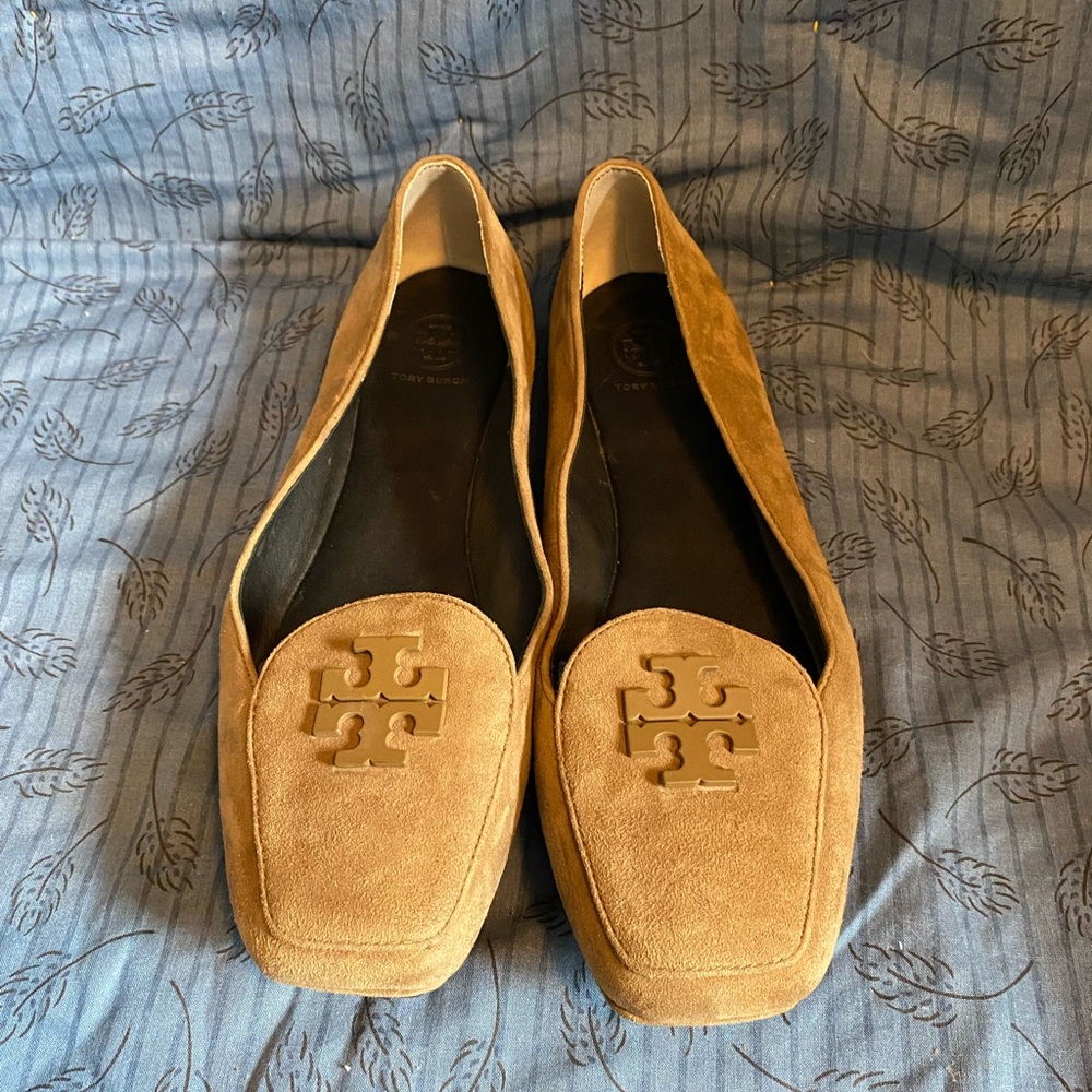 Tory Burch Fitz suede square toe loafer, womens size 10.5